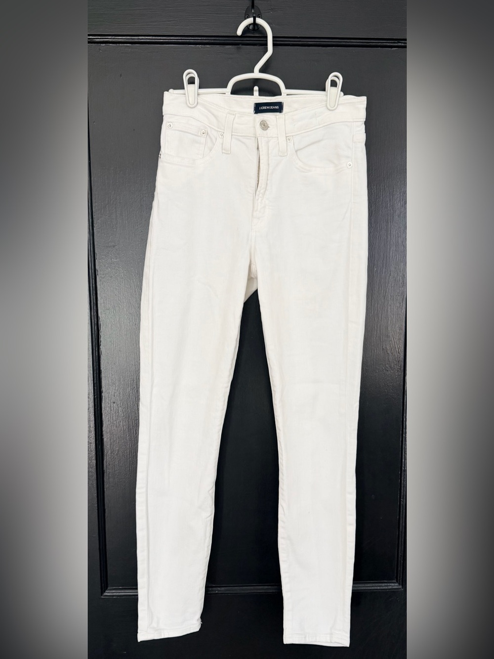 J. Crew 9” High-Rise Toothpick White Skinny Jeans - Classic Slim Fit